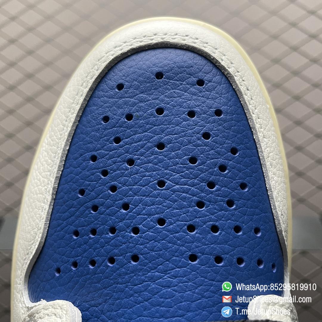 RepSneakers 2021 Fragment Design x Travis Scott x Air Jordan 1 Retro High Military Blue SNKRS 07