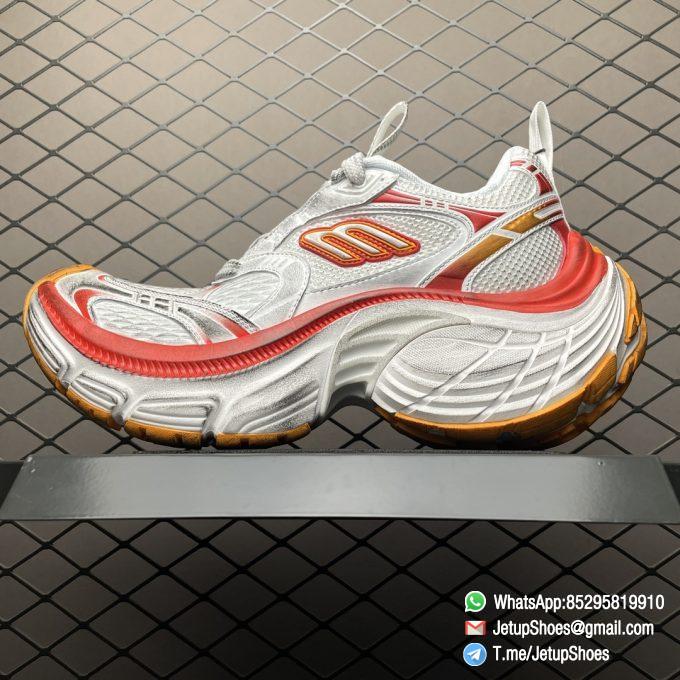 RepSneakers Balenciaga 10XL Cargo Sneakers White Orange Red Mesh Upper FashionReps Snkrs 01
