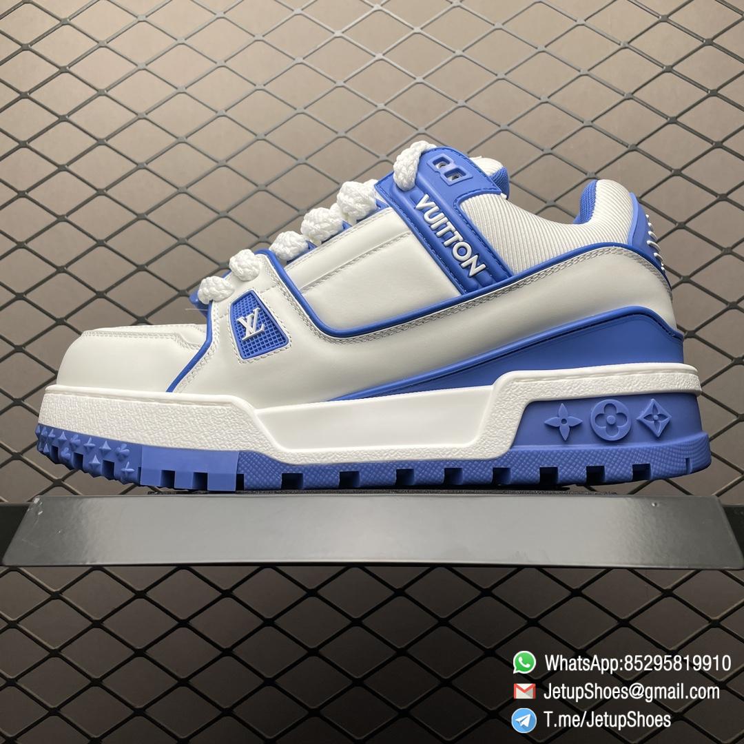 RepSneakers LV Trainer Maxi Sneakers Blue White Calf Leather Upper FashionReps Snkrs 01