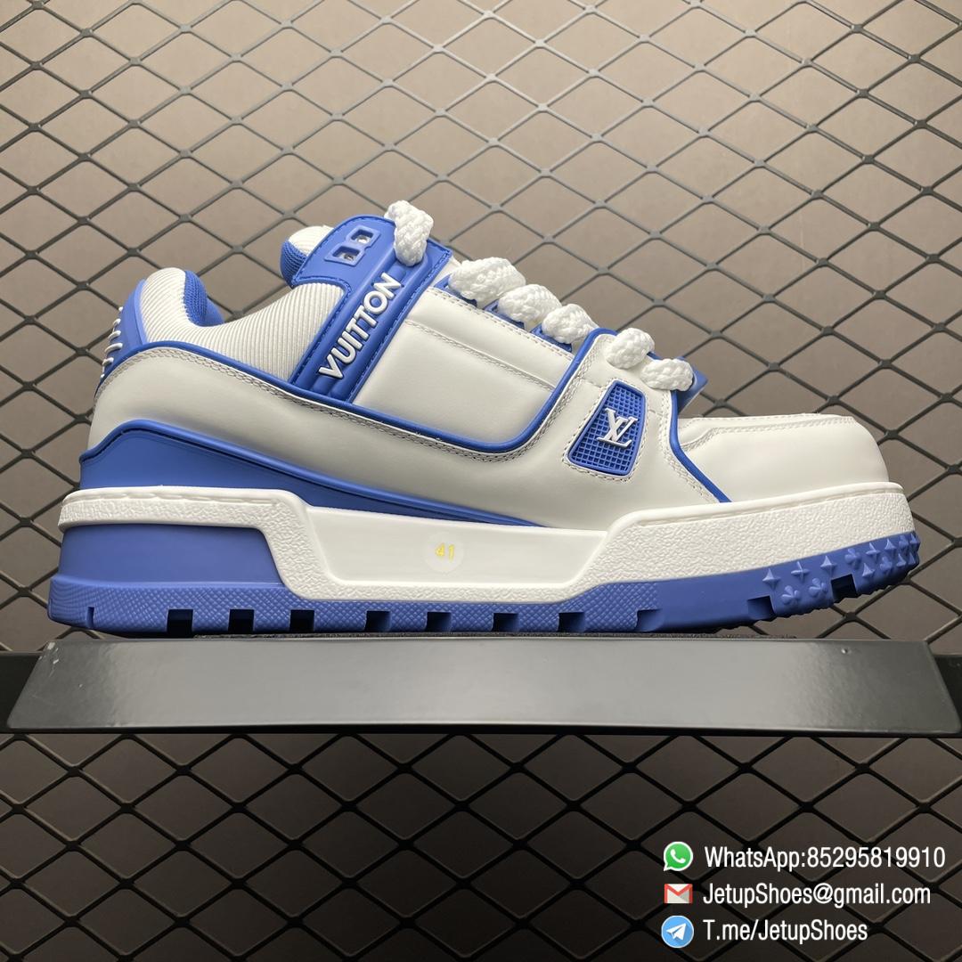 RepSneakers LV Trainer Maxi Sneakers Blue White Calf Leather Upper FashionReps Snkrs 02