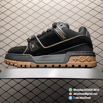 RepSneakers Louis Vuitton LV Trainer Maxi Black Brown 1ABM30 Suede Upper FashionReps Snkrs 01