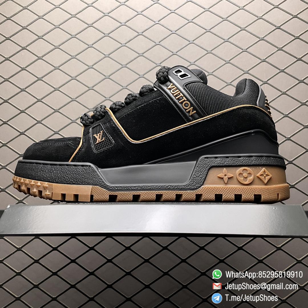 RepSneakers Louis Vuitton LV Trainer Maxi Black Brown 1ABM30 Suede Upper FashionReps Snkrs 01 RepSneakers Louis Vuitton LV Trainer Maxi Black Brown 1ABM30 Suede Upper FashionReps Snkrs 01