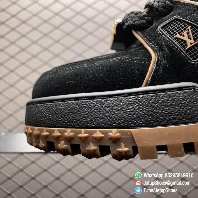 RepSneakers Louis Vuitton LV Trainer Maxi Black Brown 1ABM30 Suede Upper FashionReps Snkrs 03
