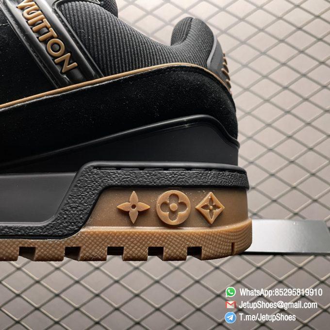 RepSneakers Louis Vuitton LV Trainer Maxi Black Brown 1ABM30 Suede Upper FashionReps Snkrs 04