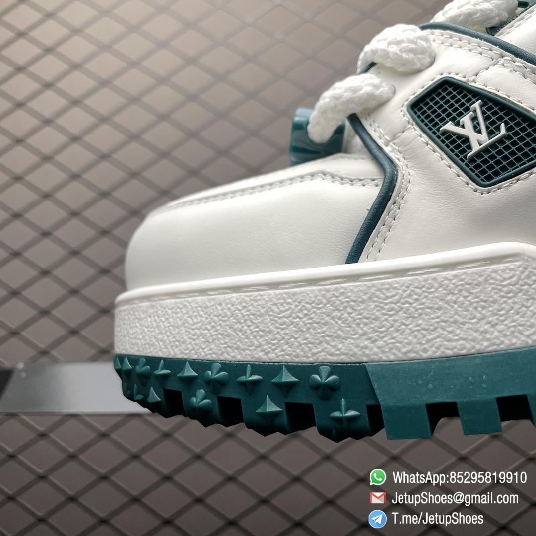 RepSneakers Louis Vuitton LV Trainer Maxi Cyan White 1ACI0M Calf Leather Upper FashionReps Snkrs 03