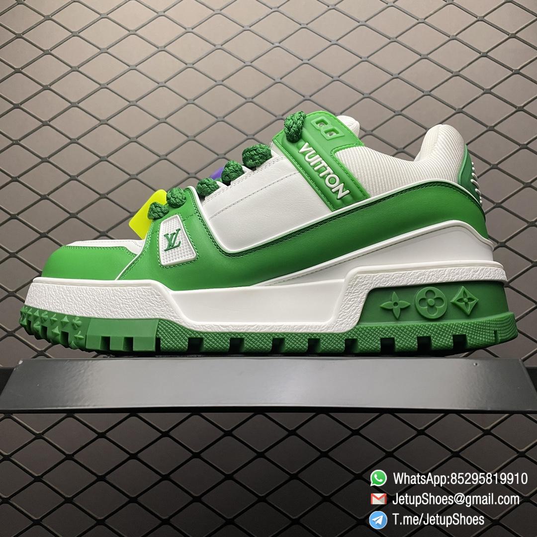 RepSneakers Louis Vuitton LV Trainer Maxi Sneakers 1AB8SI White Green Calf Leather Upper FashionReps Snkrs 01 RepSneakers Louis Vuitton LV Trainer Maxi Sneakers 1AB8SI White Green Calf Leather Upper FashionReps Snkrs 01