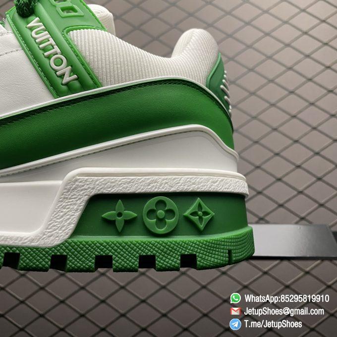 RepSneakers Louis Vuitton LV Trainer Maxi Sneakers 1AB8SI White Green Calf Leather Upper FashionReps Snkrs 04