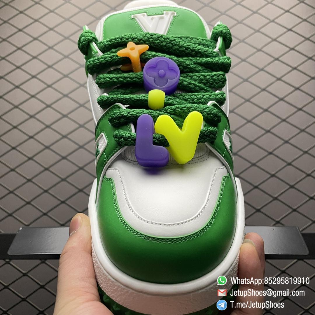 RepSneakers Louis Vuitton LV Trainer Maxi Sneakers 1AB8SI White Green Calf Leather Upper FashionReps Snkrs 05 RepSneakers Louis Vuitton LV Trainer Maxi Sneakers 1AB8SI White Green Calf Leather Upper FashionReps Snkrs 05