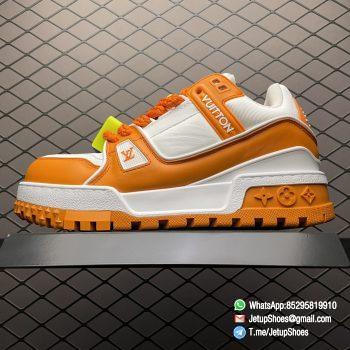 RepSneakers Louis Vuitton LV Trainer Maxi Sneakers 1AB8SR Orange White Calf Leather Upper FashionReps Snkrs 01