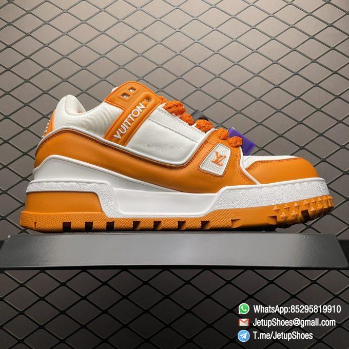 RepSneakers Louis Vuitton LV Trainer Maxi Sneakers 1AB8SR Orange White Calf Leather Upper FashionReps Snkrs 02