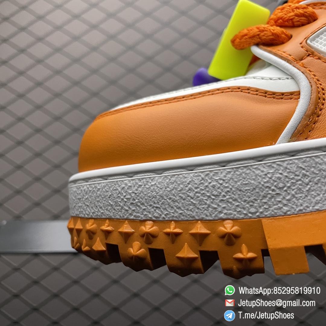 RepSneakers Louis Vuitton LV Trainer Maxi Sneakers 1AB8SR Orange White Calf Leather Upper FashionReps Snkrs 03