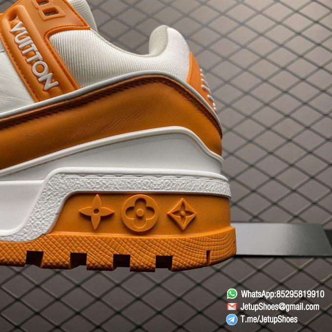 RepSneakers Louis Vuitton LV Trainer Maxi Sneakers 1AB8SR Orange White Calf Leather Upper FashionReps Snkrs 04