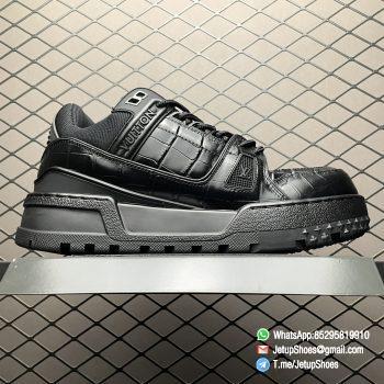 RepSneakers Louis Vuitton LV Trainer Maxi Sneakers 1ACN17 Black Calf Leather Upper FashionReps Snkrs 02