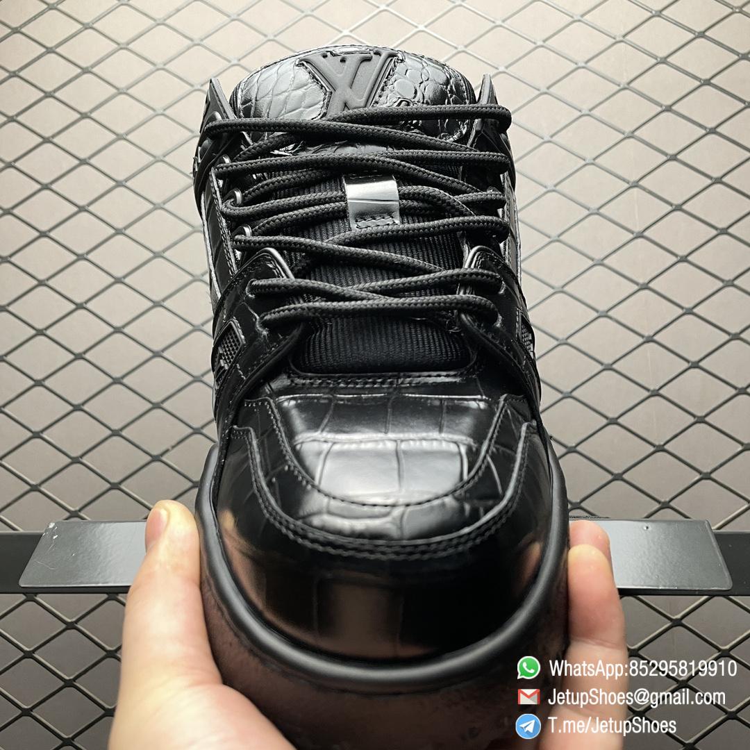RepSneakers Louis Vuitton LV Trainer Maxi Sneakers 1ACN17 Black Calf Leather Upper FashionReps Snkrs 05