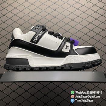 RepSneakers Louis Vuitton LV Trainer Maxi Sneakers Black White Calf Leather Upper FashionReps Snkrs 02