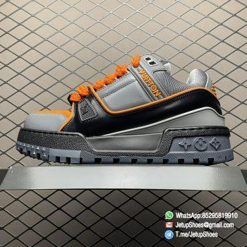 RepSneakers Louis Vuitton LV Trainer Maxi Sneakers Grey Black Orange Calf Leather Upper FashionReps Snkrs 01