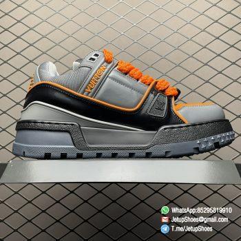 RepSneakers Louis Vuitton LV Trainer Maxi Sneakers Grey Black Orange Calf Leather Upper FashionReps Snkrs 02