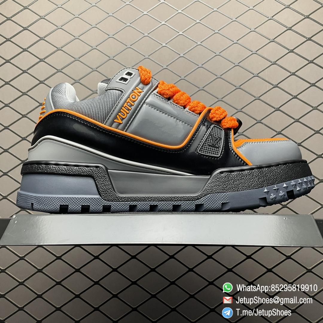 RepSneakers Louis Vuitton LV Trainer Maxi Sneakers Grey Black Orange Calf Leather Upper FashionReps Snkrs 02 RepSneakers Louis Vuitton LV Trainer Maxi Sneakers Grey Black Orange Calf Leather Upper FashionReps Snkrs 02