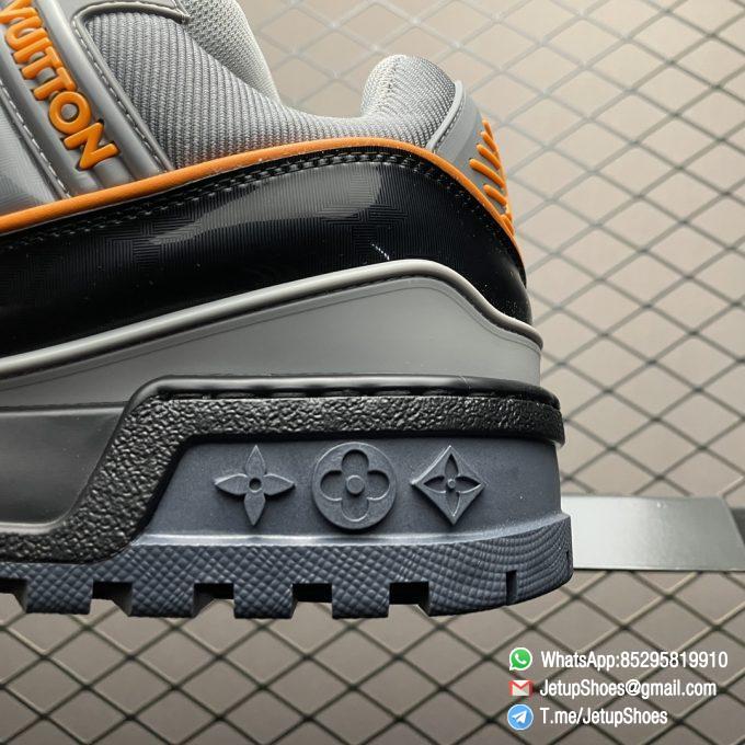 RepSneakers Louis Vuitton LV Trainer Maxi Sneakers Grey Black Orange Calf Leather Upper FashionReps Snkrs 04