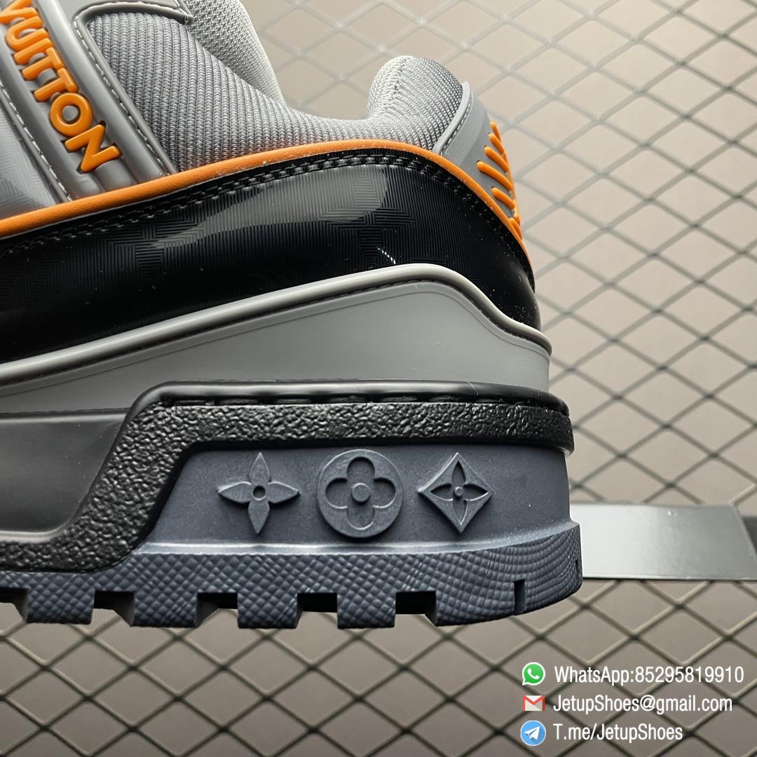 RepSneakers Louis Vuitton LV Trainer Maxi Sneakers Grey Black Orange Calf Leather Upper FashionReps Snkrs 04