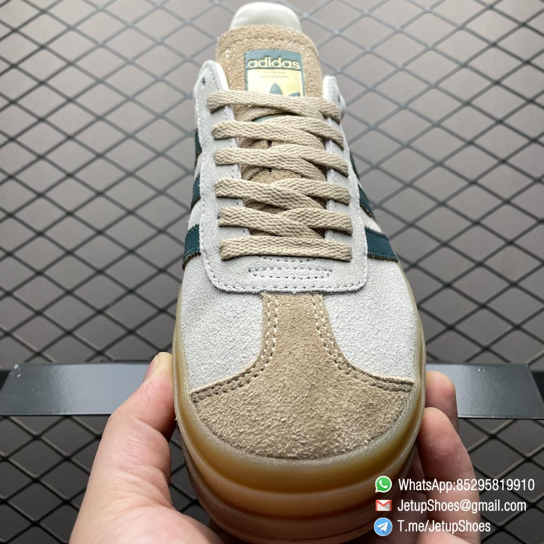 RepSneakers Wmns Adidas Gazelle Bold Cream Collegiate Green SKU ID7056 Suede Upper FashionReps Snkrs 05