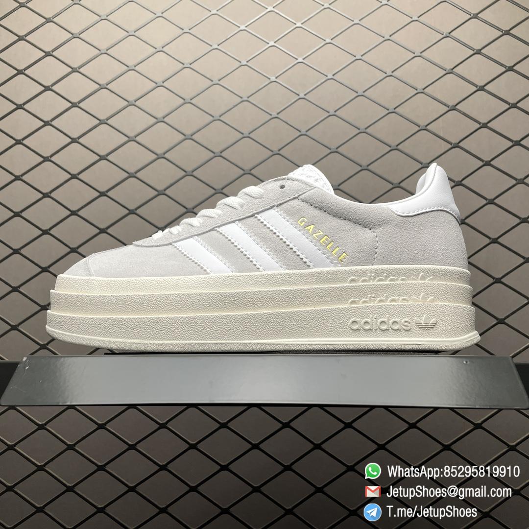 Wmns Adidas Gazelle Bold Grey White SKU HQ6893 Grey Suede Upper FashionReps Snkrs 01