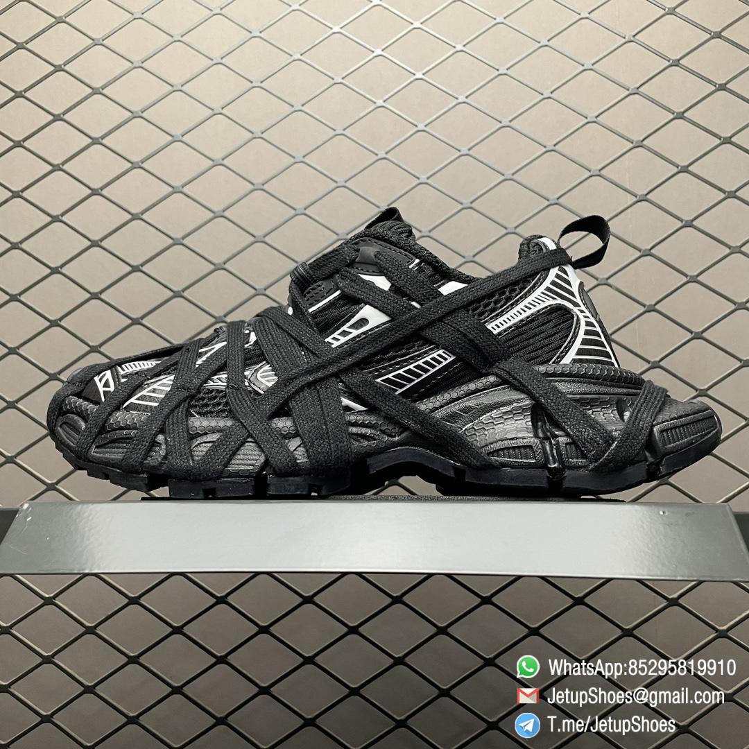 RepSneakers Balenciaga 3XL Extreme Lace Sneakers In Black and Grey Mesh and Polyurethane Upper FashionReps Snkrs 01