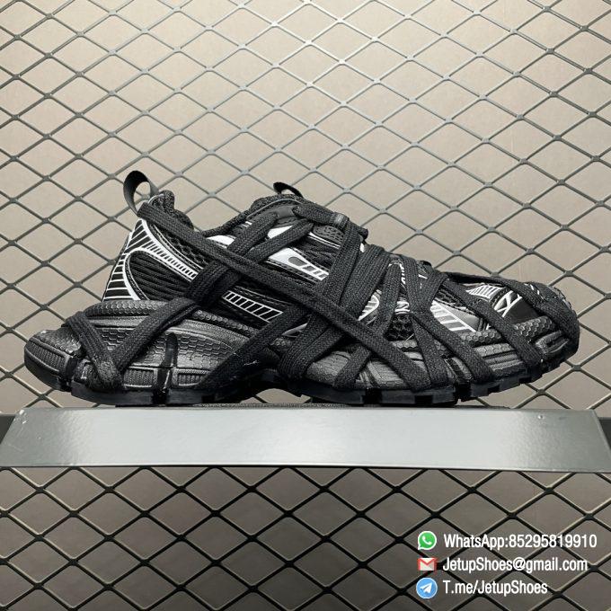 RepSneakers Balenciaga 3XL Extreme Lace Sneakers In Black and Grey Mesh and Polyurethane Upper FashionReps Snkrs 02