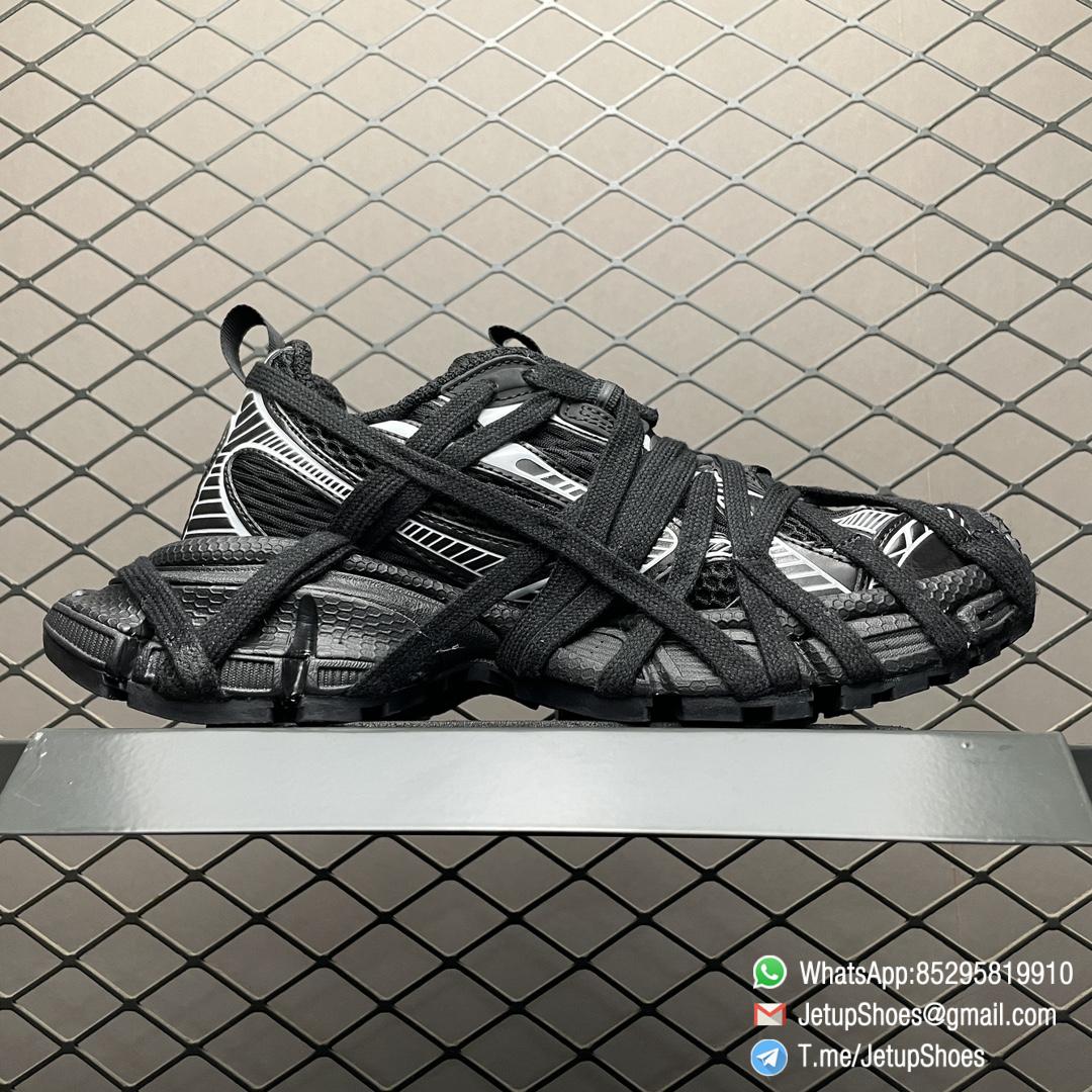 RepSneakers Balenciaga 3XL Extreme Lace Sneakers In Black and Grey Mesh and Polyurethane Upper FashionReps Snkrs 02