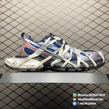 RepSneakers Balenciaga 3XL Extreme Lace Sneakers In Blue Grey Orange Mesh Upper FashionReps Snkrs 02