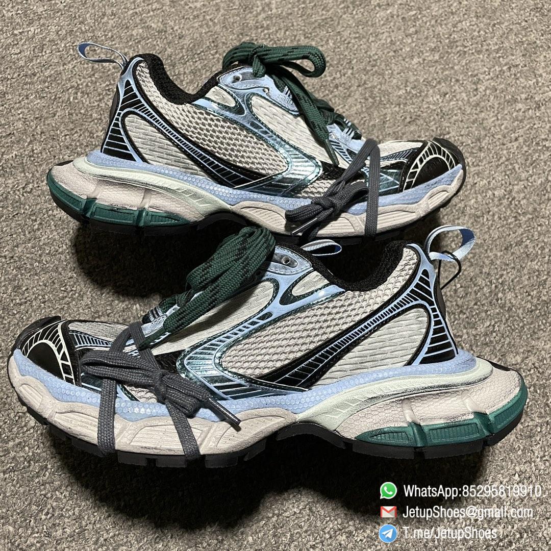 RepSneakers Balenciaga 3XL Sneaker in Multicolor Blue Grey Green and White Mesh Upper FashionReps Snkrs 09