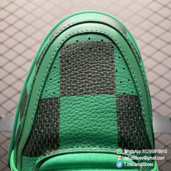 RepSneakers Louis Vuitton Trainer Damier Pop Green Leather Upper FashionReps Snkrs 05