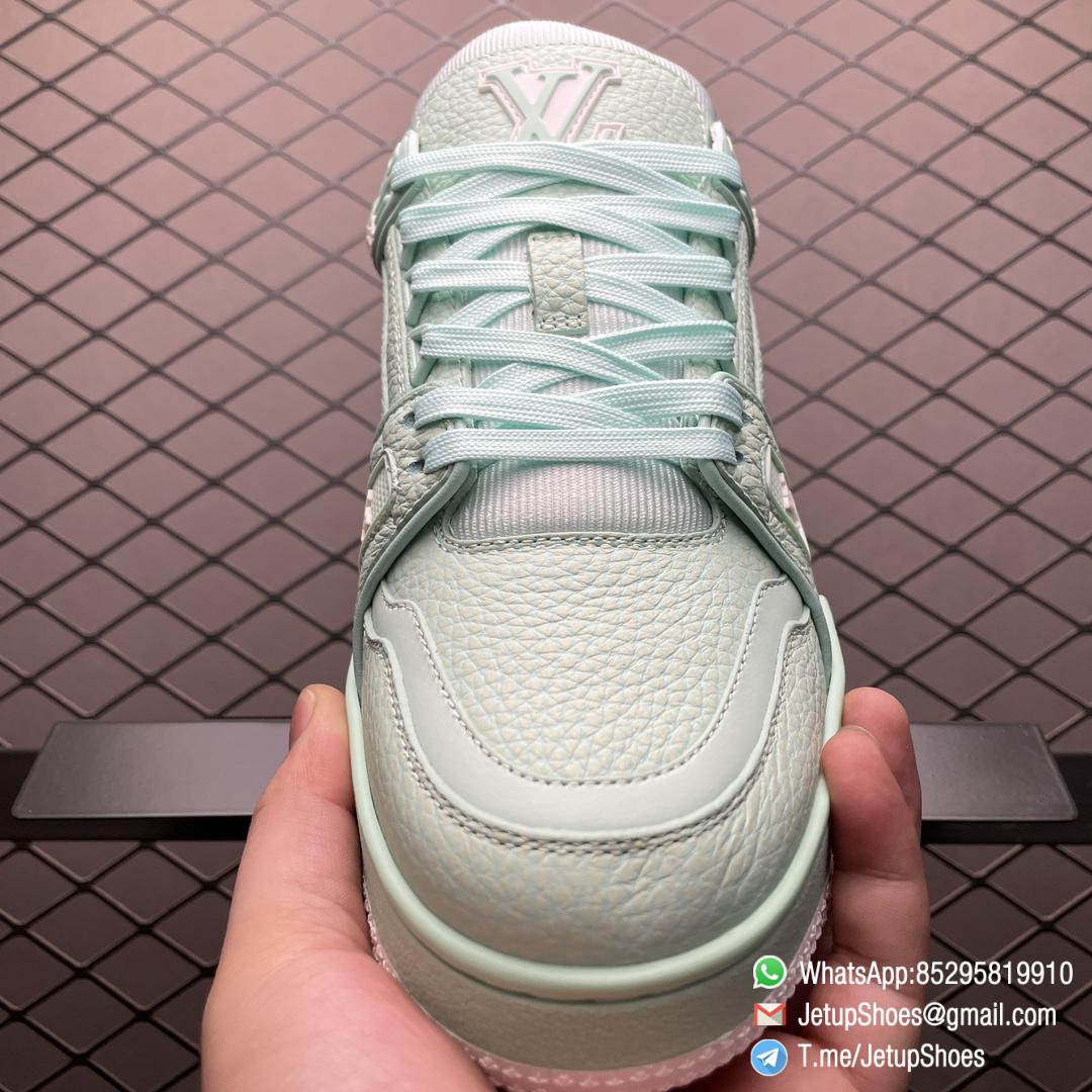 RepSneakers Louis Vuitton Trainer Sneakers Mint Green Leather Upper FashionReps LV Trainer Snkrs 05 RepSneakers Louis Vuitton Trainer Sneakers Mint Green Leather Upper FashionReps LV Trainer Snkrs 05