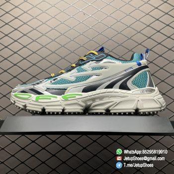 RepSneakers Off White CO VirGil Abloh Blue Green White Mesh Upper FashionReps Rep Shoes 01