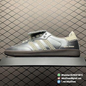 RepSneakers Wales Bonner x Samba Silver Metallic Patent Leather SKU IG8181 FashionReps Rep Shoes 01