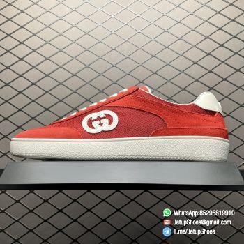 2024 RepSneakers Gucci Lido Collection Interlocking G Sneakers Summer Shoes Red Suede Upper 01
