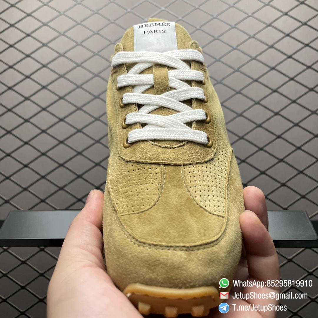 Rep Sneakers Hermer Sneaker In Brown Breathable Sheepskin Nubuck Leather Upper Replica Designer Shoes 05 Rep Sneakers Hermer Sneaker In Brown Breathable Sheepskin Nubuck Leather Upper Replica Designer Shoes 05