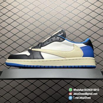 RepSneakers Fragment Design x Travis Scott x Air Jordan 1 Retro Low Blue DM7866 140 TS Factory Edition Replica AJ1 Sneakers 01