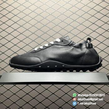 RepSneakers Hermer Sneaker In Black Breathable Sheepskin Nubuck Leather Upper H241193Z Replica Designer Shoes 01