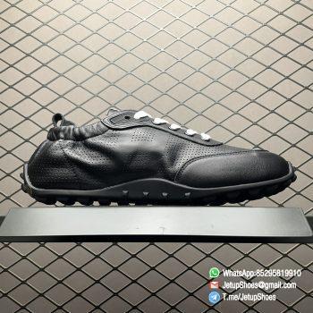 RepSneakers Hermer Sneaker In Black Breathable Sheepskin Nubuck Leather Upper H241193Z Replica Designer Shoes 02