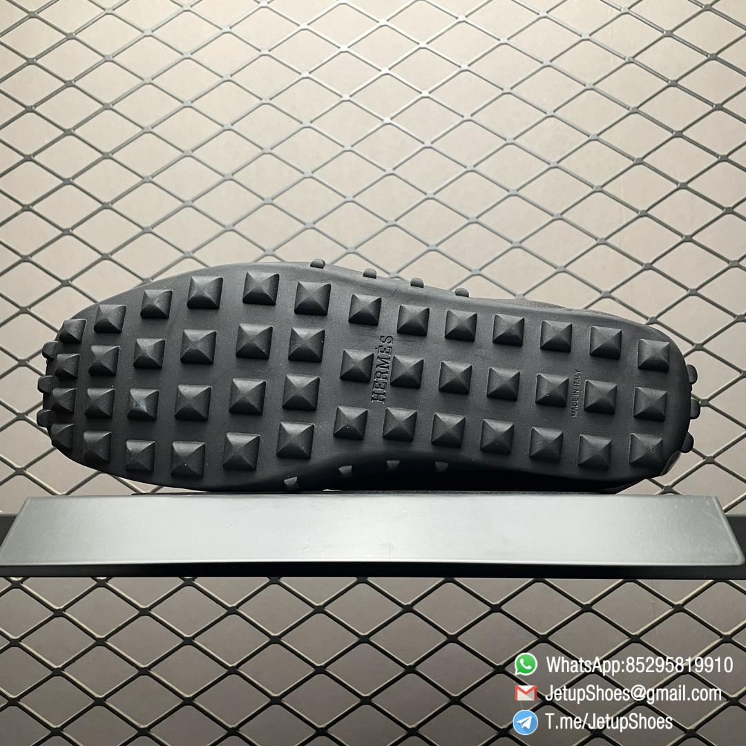 RepSneakers Hermer Sneaker In Black Breathable Sheepskin Nubuck Leather Upper H241193Z Replica Designer Shoes 08 RepSneakers Hermer Sneaker In Black Breathable Sheepskin Nubuck Leather Upper H241193Z Replica Designer Shoes 08