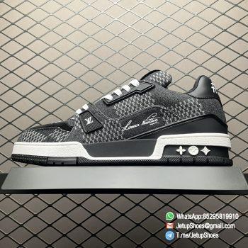 RepSneakers LV Trainer Denim Damier 3D Black 1AD6FG Signature 54 Best Rep Designer Sneakers 01