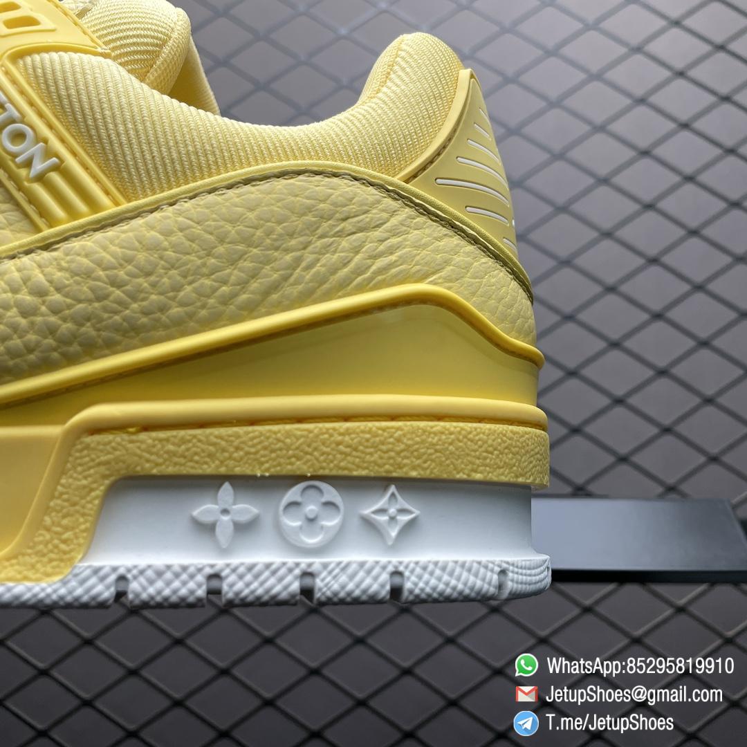 RepSneakers LV Trainer Sneaker 1ACQ80 Yellow Ubuck Grained calf leather Designer Rep Sneakers 04 RepSneakers LV Trainer Sneaker 1ACQ80 Yellow Ubuck Grained calf leather Designer Rep Sneakers 04