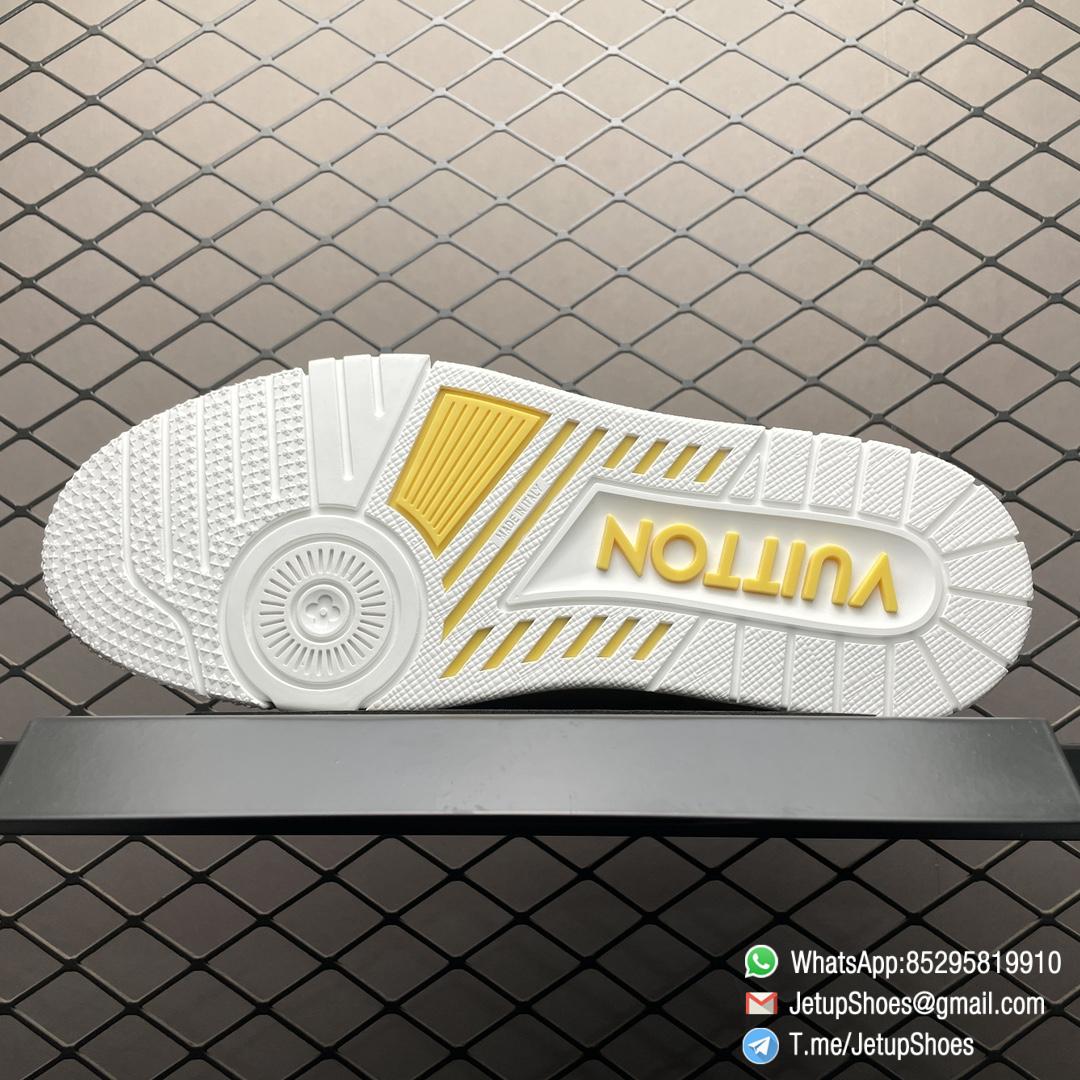 RepSneakers LV Trainer Sneaker 1ACQ80 Yellow Ubuck Grained calf leather Designer Rep Sneakers 08 RepSneakers LV Trainer Sneaker 1ACQ80 Yellow Ubuck Grained calf leather Designer Rep Sneakers 08
